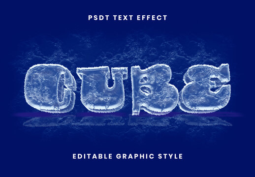 White And Blue Ice Glass Text Effect Groovy Frozen Font