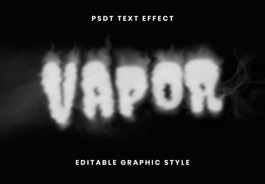 White Water Vapor Text Effect Smoke Mist Font