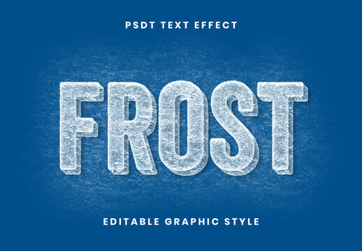 White And Blue Ice Glass Text Effect Winter Bold 3D Font