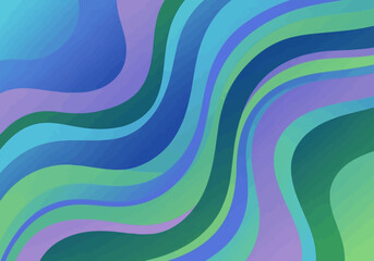Abstract wavy lines in shades of blue, green, and purple create a fluid, dynamic background.