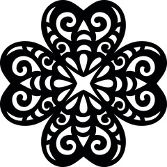 Ornamental Four Leaf Clover Vector Design