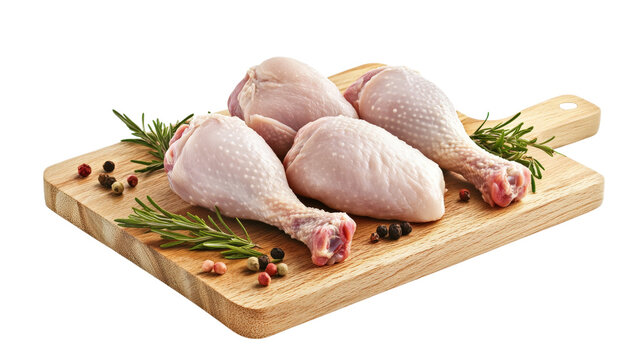 Raw Chicken Drumsticks and Thighs isolated on a transparent background