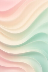 Obraz premium Soft sky blue and lavender 3D wave design, gentle pastel gradient texture with floating abstract motion and dreamy mood