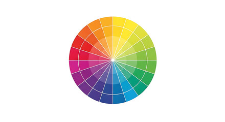 Obraz premium Color wheel on a white background displaying various shades and hues representing the spectrum of colors 