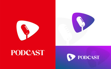 Podcast Logo. Podcast Logo icon Design Vector. Podcast Logo design illustration. Modern Podcast Logo design illustration