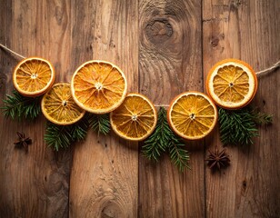 orange garland with spruce