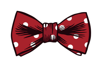 red and white bow tie or a bow without background