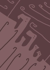 Minimal abstract image for printing. Picture for modern interiors. The picture is painted by hand on a tablet.