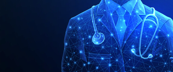 Digital online AI doctor. Healthcare system, hospital medicine tech, virtual doctor, medical assistant, innovation medicine, artificial intelligence, healthcare concept.

