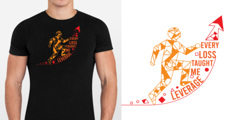 Minimalist mountain climb inspiration art — geometric shapes man climbing with motivational typography quote