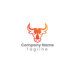 a vector illustration of a bull's head, often used as a logo or icon.