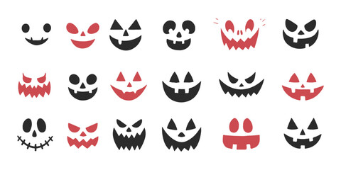 Obraz premium A cute cartoon alien fire icon vector set with a happy face, smile, and big black eyes is a great design for a Halloween symbol illustration
