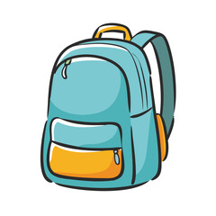 Fototapeta premium Scalable vector illustration of a blue and orange backpack icon
