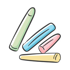 Colorful chalk sticks illustration vector graphic