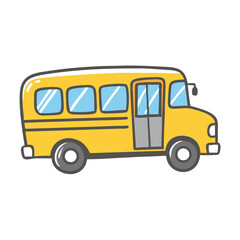 Yellow school bus vector illustration for educational graphics