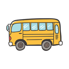 Yellow school bus vector illustration scalable transportation icon