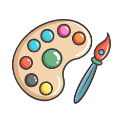 Art palette and brush vector graphic for creative projects