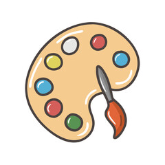 Fototapeta premium Art palette with brush vector illustration scalable creative design