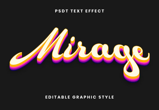 Retro Layered Script Text Effect