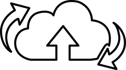 Data Cloud Sync Line Icon for Storage, Backup, and Network Connection