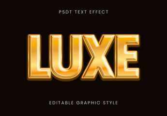 Golden 3D Luxe Text Effect Luxury Bold Shiny Font