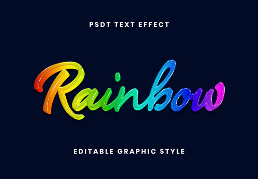 Rainbow Glossy Script Text Effect