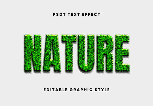 Green Grass Text Effect Ecology Bold Font