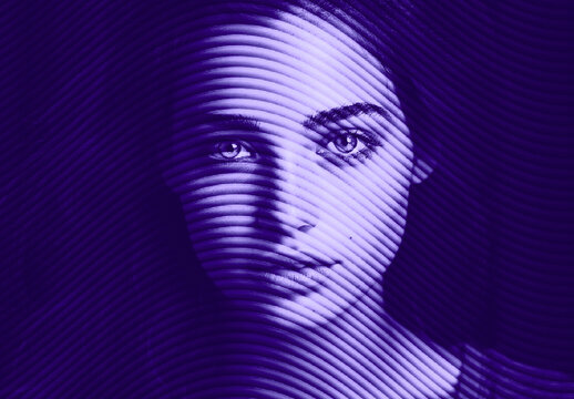 Purple Tinted Engraving Photo Effect