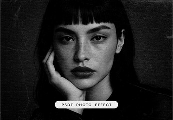 Black And Gray Cinematic Retro Film Grain Photo Effect