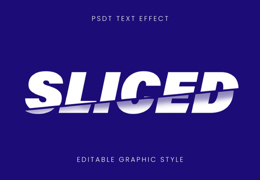 White Sliced Bold Text Effect Cut Sharp Font