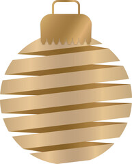 Gold Christmas Bauble Ornament made of Ribbons