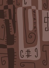 Minimal abstract image for printing. Picture for modern interiors. The picture is painted by hand on a tablet.