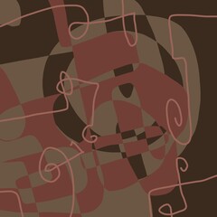 Minimal abstract image for printing. Picture for modern interiors. The picture is painted by hand on a tablet.