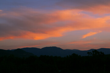 Sunset over the mountains