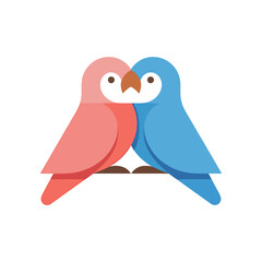 Love birds Icon on White Background Vector Art Illustration on white background.