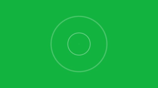 Fast radial waves. White circular waves motion on green screen. Concentric motion wave.
