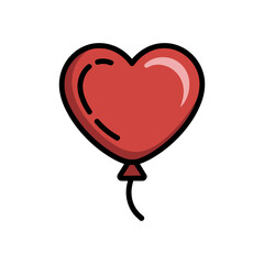 Heart balloon icon on White Background Vector Art Illustration on white background.