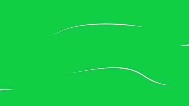 Wind Path Animation on Green Screen. 2D wind effect 4K Video.