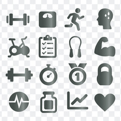 Fitness and Health Gym Training and Exercise Icons