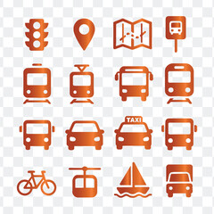 Public and Personal Transportation Navigation and Travel Icons