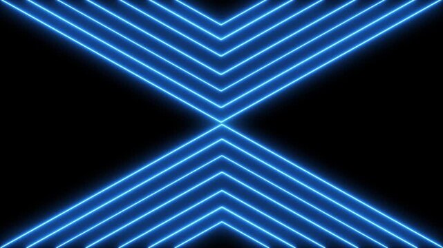 Blue Neon Chevron Pattern Abstract Background With Black Space abstract, background, blue, bright, chevron, clean, color, dark, design, digital, energy, futuristic, geometric, 4k video