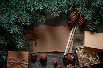 Cozy Winter Holiday Kraft Paper Background