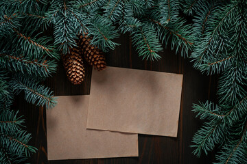 Christmas Flat Lay Mockup with Cones