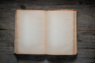 Open Vintage Book Blank Aged Pages