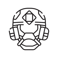 helmet black line icon. Vector isolated element © Backwoodsdesign