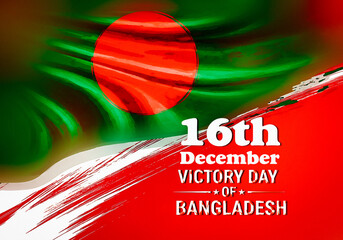 Celebrating bangladeshs victory day on december 16th with a vibrant flag and patriotic design elements displayed proudly
