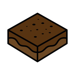 Brownie Icon – Chocolate Dessert Vector Illustration