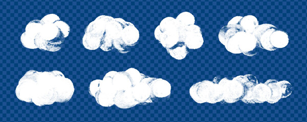 Obraz premium Noisy grainy texture. Gradient distress overlay texture. Rough grunge background. White clouds. Foam. Smoke. 