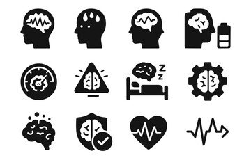 Checker badge memory level graph recovery icon health detector thought vector