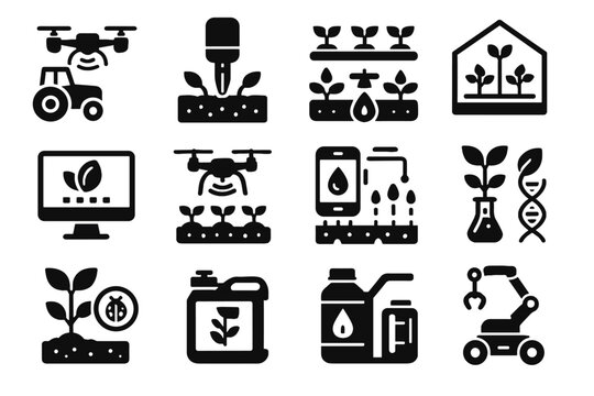 Analyzer lab plant seed virtual fertilizer greenhouse icon detector tractor station agri